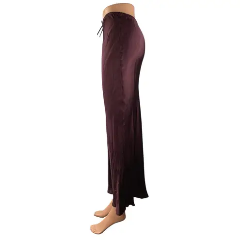 Miss Selfridge Red Burgundy Silk Satin High Waisted Pencil Midi Slip Skirt Sz XS