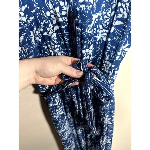 Soft Surroundings Nahla Blue & White Print Sleeveless Jumpsuit Pockets Size 2X - Image 6