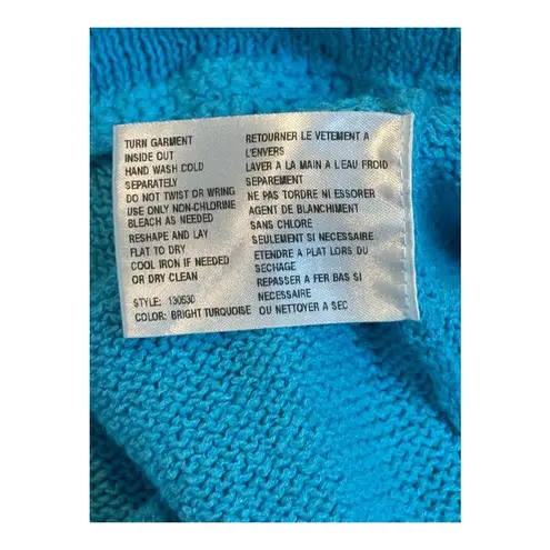 Northern Isles Vintage Knit Sweater Fish Graphic V Neck Pullover Blue Size XL