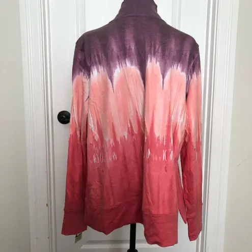 Ideology Womens Sweatshirt Size 1X Multicolor Tie Dye Quarter Zip Pullover NWT