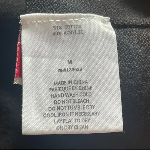 Yoon Black Cotton Blend Turtleneck Poncho with Belt and pockets Knee length Sz M Size M