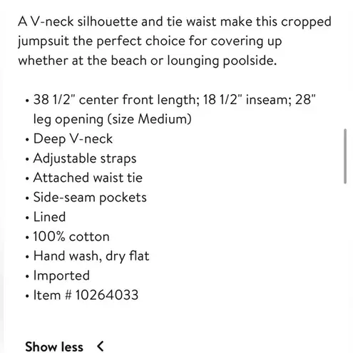 La Blanca $113 Seaside V-Neck Cover Up Gauzy Wide Leg Jumpsuit M