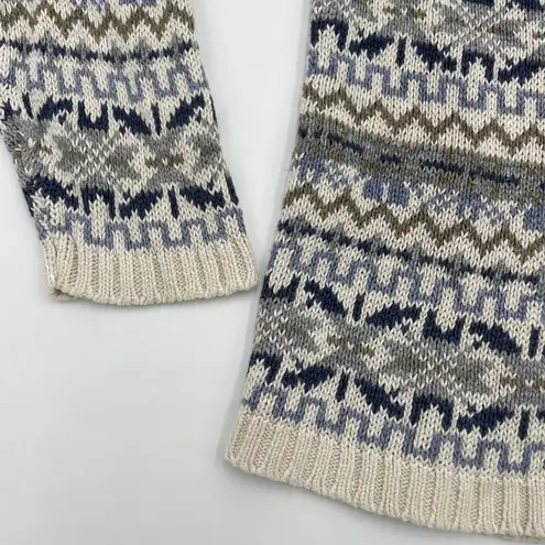 Vintage 90s Sweater Striped Ramie Cotton Women Sz Medium Blue White Cozy V