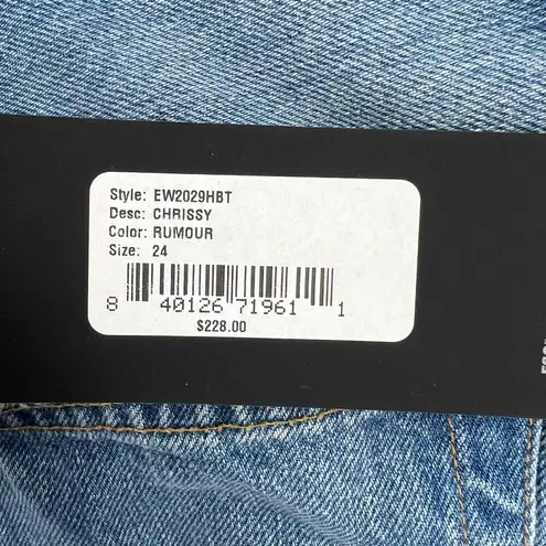 Edwin Flare Jeans Blue Distressed Chrissy Wide Flare Bootcut Womens Size 24 New