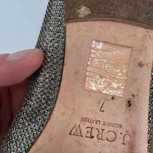 J.Crew Womens Gemma Glitter Ballet Flats Silver Size 7