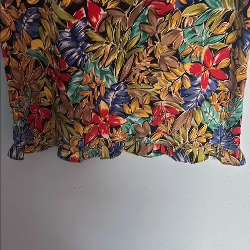 Kathie Lee Collection “Vintage Kathie Lee Dress Leaf Print 90s Summer Tropical Resort”