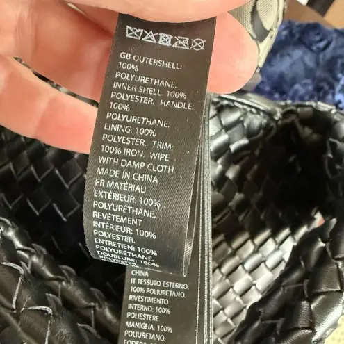 NA-KD Woven Rounded Bag Purse Black Faux Leather