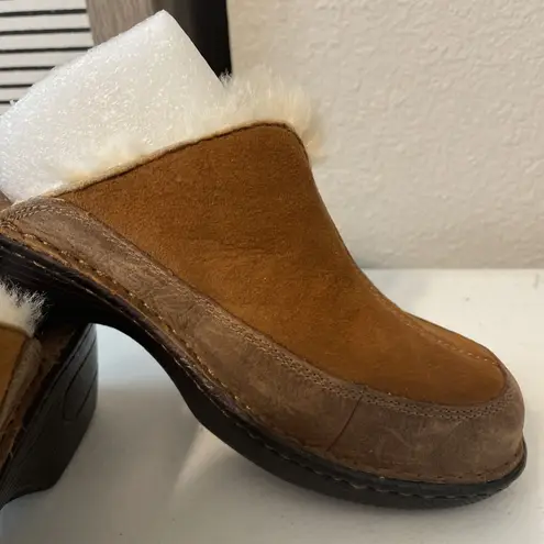 Born concept BOC  Womens Size 9 Slip On Fur Lined Mule Clogs Brown - Image 5