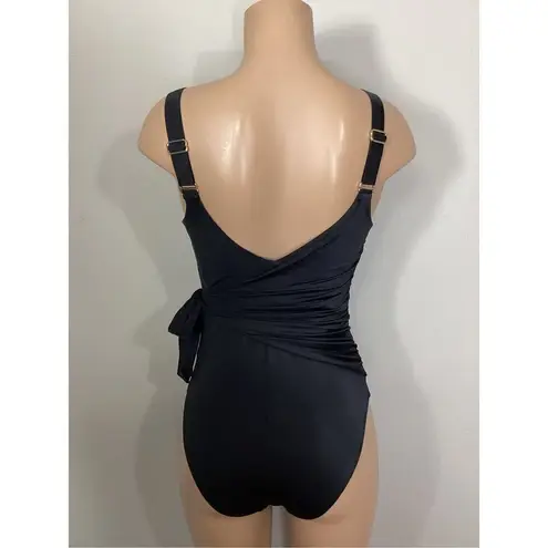 New. HAH (Hot As Hell) black wrap one piece swimsuit. Large. Retails $189