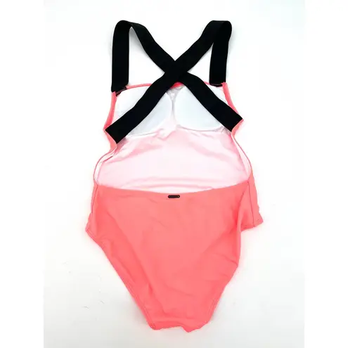 DKNY  Women's Coral Pink Square Neck One Piece Swimsuit XS X-Small NEW