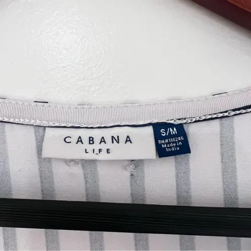 Cabana Life Navy and White Stripped Caftan with Gold Embroidery Size undefined