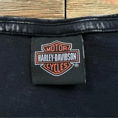 Harley Davidson Rhinestone Acid Wash Tee Black Size L