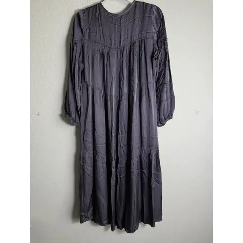 Nation Ltd Purple Wavery Tiered Peasant Dress Big Sur Womens Size Large Bohemian