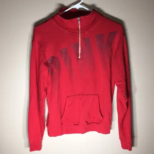 PINK - Victoria's Secret PINK Victoria’s Secret quarter zip hoodie XS red hoodie PINK VS QUARTER zip​​