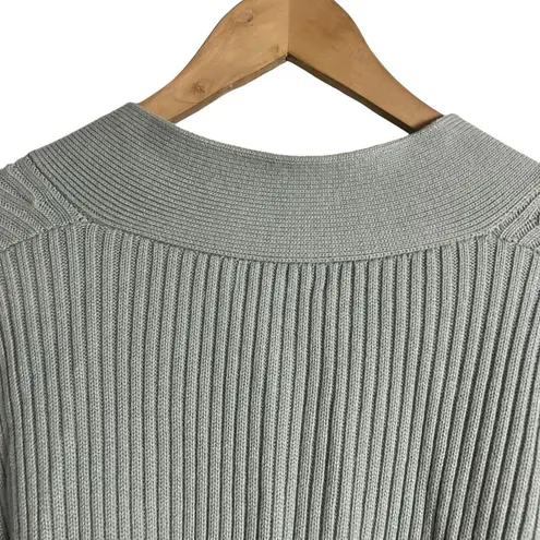 Marissa Webb Mint Green Blue Wool Ribbed Knit Cardigan Wrap Sweater Size Small