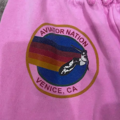 Aviator Nation Neon Pink Logo Sweatpants Size Large