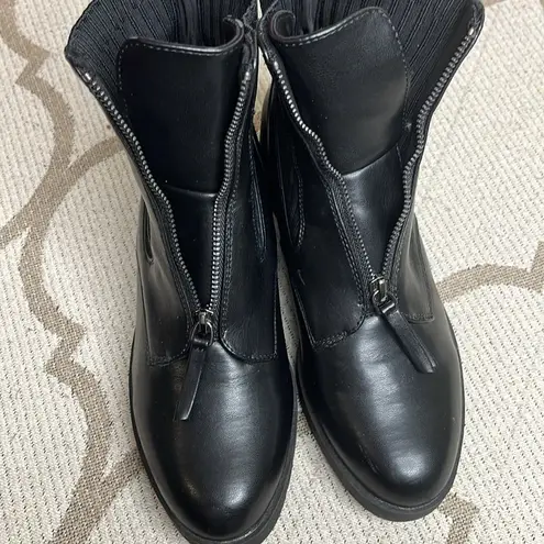 Anne Klein  Ulema Black Low Wedge Ankle Booties