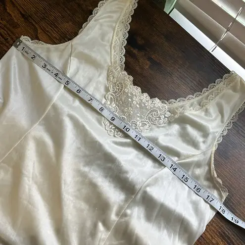 Vanity Fair Lace Slip Dress Vintage Cream Off White Size M