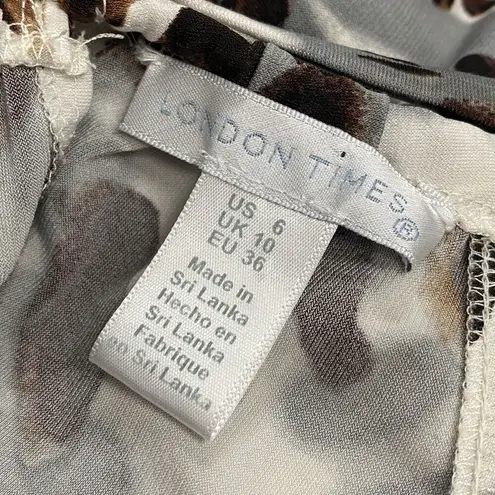 London Times Women’s Sz 6 Spaghetti Halter Maxi Dress Summer Keyhole Boho