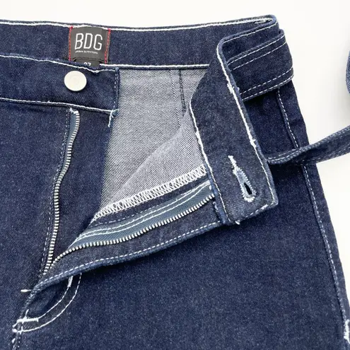 BDG  Womens 27 Dark Wash O-Ring Belted High Rise Bootcut Crop‎ Jeans Retro