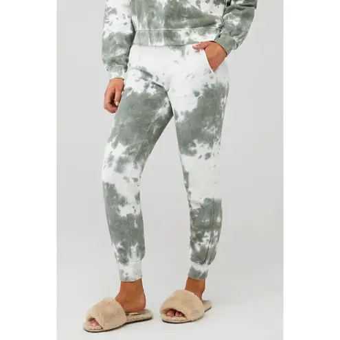 525 French Terry Tie Dye Joggers in Sage Multi Small Womens Sweatpants White