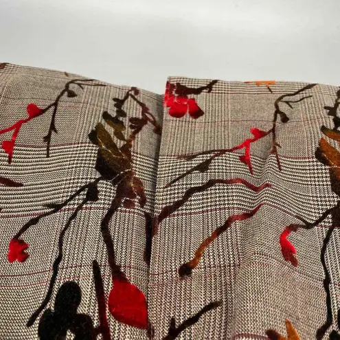 Newport News Blazer Skirt Suit Set Womens 4/6 Brown Floral Fall