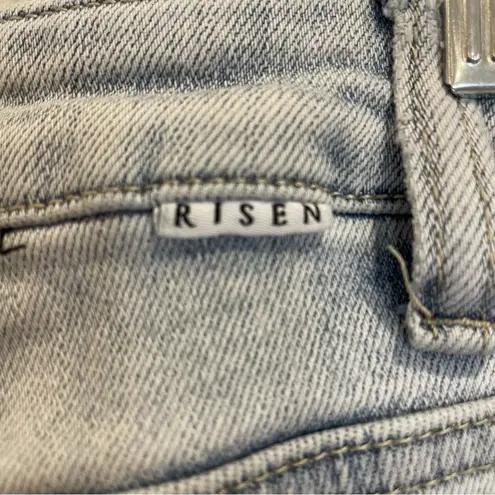 Risen Jeans - Slim Straight | Leg Slit | Light Wash | Raw Hem - Size 13/31