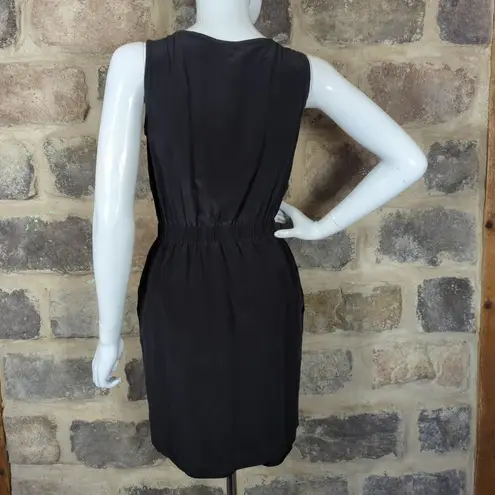 Eliza J Black Sleeveless Dress Woman's 4P Knee Length Gold Exposed Zipper Party