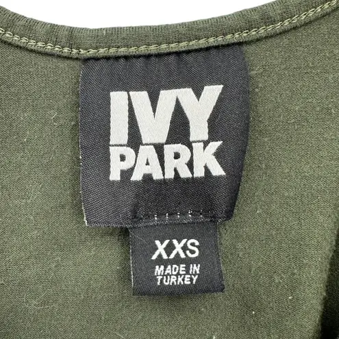 Ivy Park by Beyoncé | XXS | Dark Khaki Green Logo Ribbon Long Sleeve Bodysuit