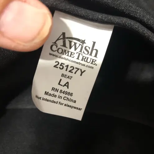 Awish dance costume large adult Red Sequin Jacket and Black ONE PIECE mesh detai