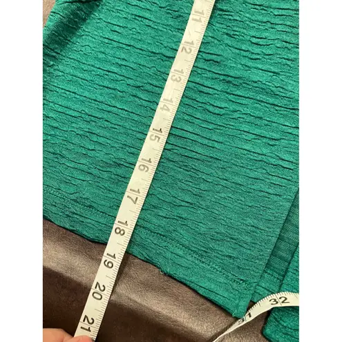 Ny Collection Emerald Green Textured Button Front Jacket Size 14 Career New