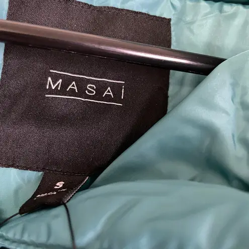 Masai Copenhagen Down Puffer Coat Small Womens Teal Full Zip Outdoors Tabiha NWT Green