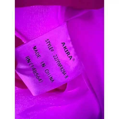 Akira Wide Waistband Pleated Pansy Garden A-Line Maxi Skirt Purple Women's S