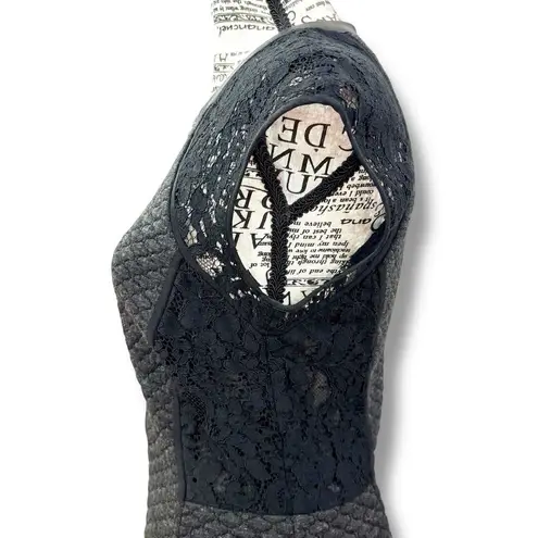 Rebecca Taylor Size 2 Black Lace Trim A-Line Mini Dress - Dark Fairy Whimsigoth