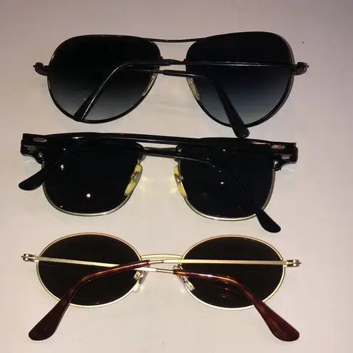 Stylish Black Brown and Gold Tone Sunglasses Set