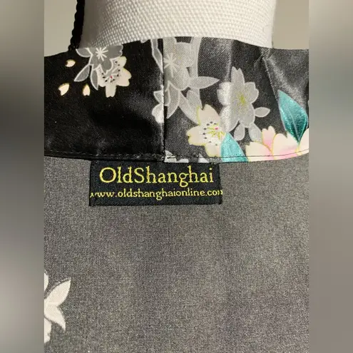 Old Shanghai Peacock Kimono Robe Black Size L