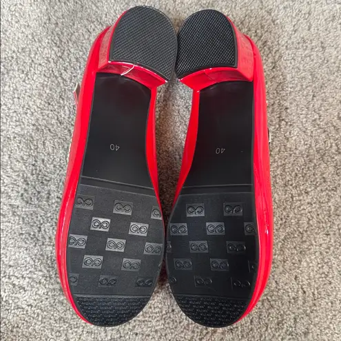 Women’s Red Chunky Heel Mary Jane Pumps Cute Bow & Hearts Round Toe Size 9 NEW Red