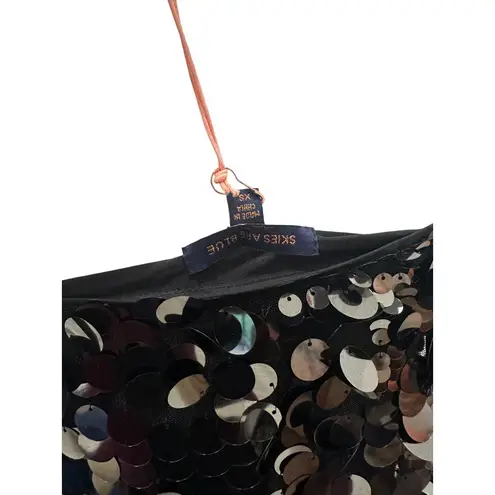 Skies Are Blue Black Silver Sequin Tank Top Size XS NEW New with tags