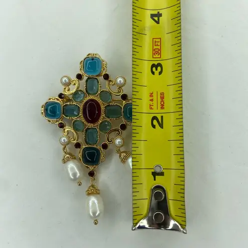 Elegant Pendant with Pearls Gold Red & Blue Gems from Metopolitian Museum of Art