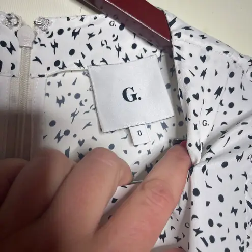 Goop G. Label White CITRINE PRINTED long sleeve midi DRESS size 0