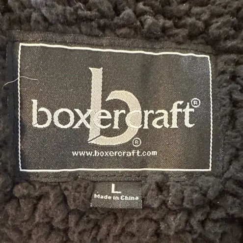 Boxercraft Womens Large L Sherpa Fleece Jacket Full Zip Black Cozy