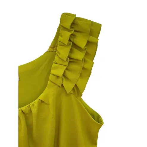 Madison Leigh Madison Leigh Womens Green Sleeveless Ruffle Round Neck Dress Size 12 Lined