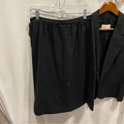 Pendleton Vintage 70’s black wool skirt suit pockets 10/12