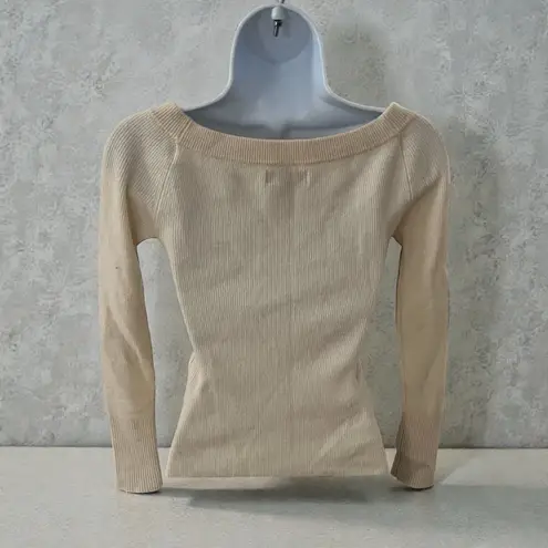 NAADAM Off The Shoulder Cardigan Cream Colored Size Small