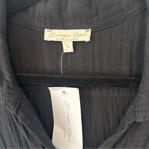 Everyday Ritual Vivienne Sleeveless Cotton Gauze Dress Top NEW Black