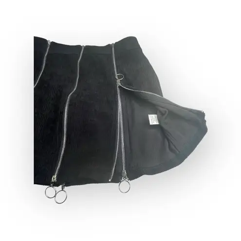 Deadstock: new Valfre ꥟ Lasso Mini Skirt ꥟ Black ꥟ Silver Zippers All Over ꥟ M ꥟ Size M