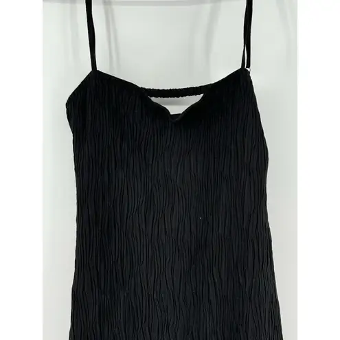 ASTR The Label Open Back Plisse Midi Dress Size Small Black