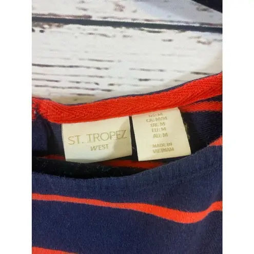 St. Tropez Women's Dress, Size M, Navy & Red Striped