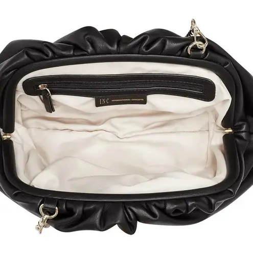 I.N.C. International Concepts Black Vegan Leather KJ Clutch Bag