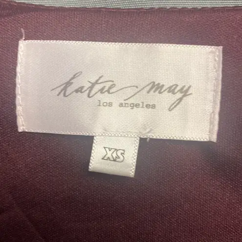 Katie May Sangria Next Round Plunge Neck Long Sleeve Mini Dress Size XS b37.5